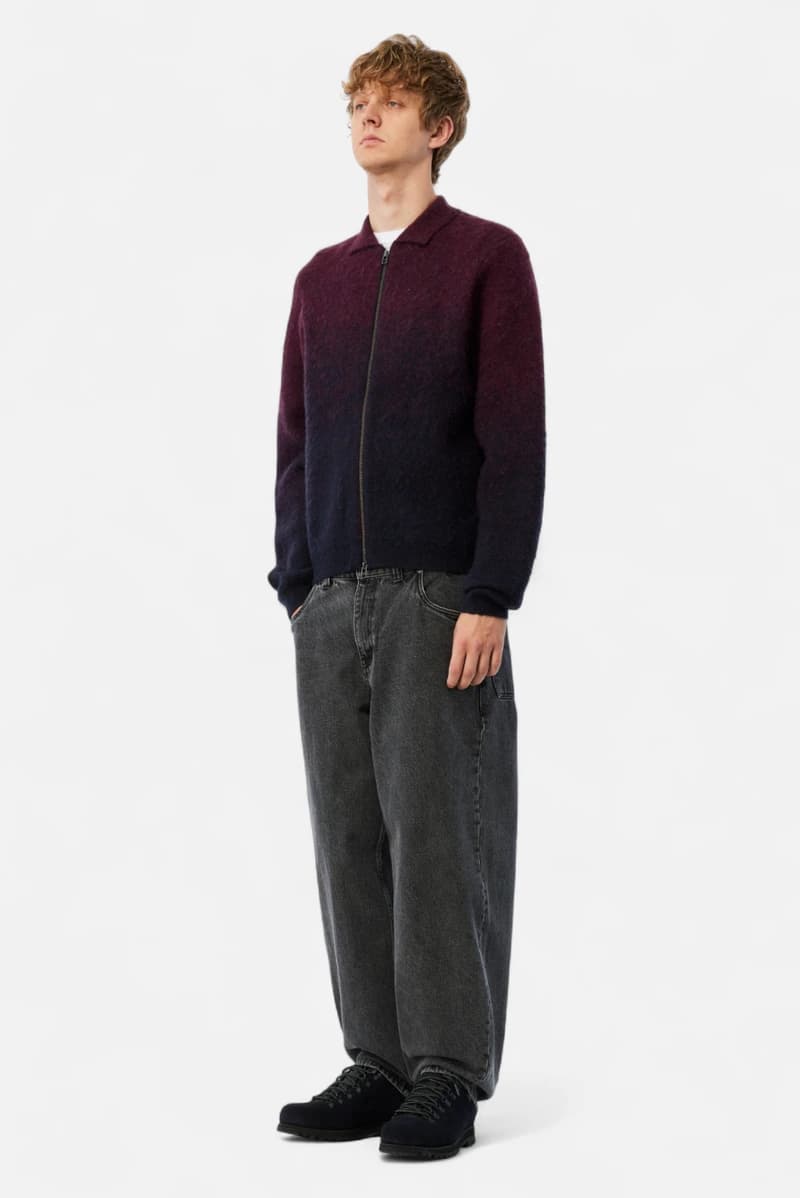 Mohair Knit Burgundy on model
