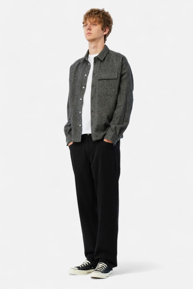 Wool Overshirt Silver on model
